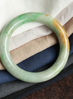 泼墨。证全 天然A货翡翠 水头足飘绿玉镯/手镯 内径56MM（原4000