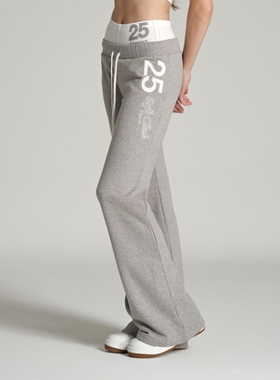 kleesier韩国设计师品牌字母印花长裤时尚休闲运动裤时髦裤子