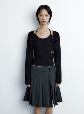 韩国设计师小众品牌roughneck2025年秋冬季新品短款长袖针织衫女