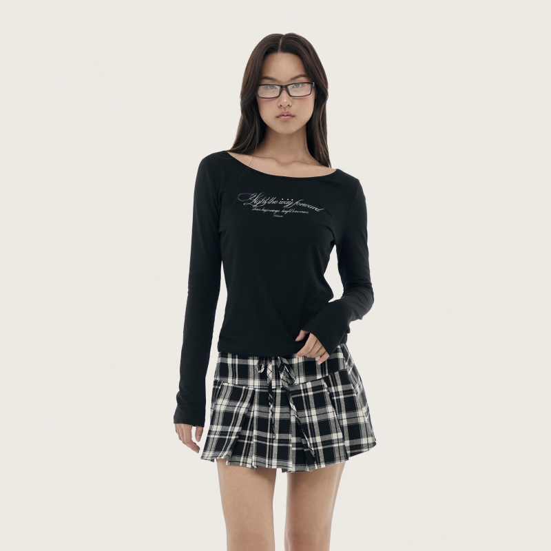 韩国设计师品牌印花长袖T恤