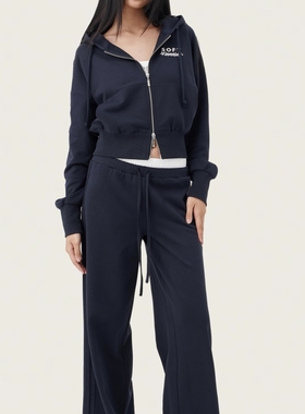 kleesier韩国设计师品牌时尚连帽外套休闲阔腿运动裤时尚两件套