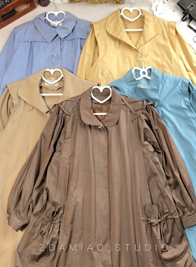 ZDAMIAO日本制昭和复古高档设计质感古着风衣秋冬气质宽松vintage