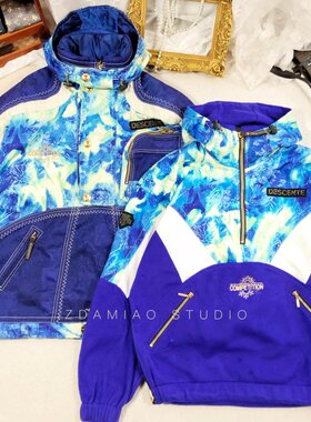 ZDAMIAO 迪桑特日本古着vintage复古套头两件套滑雪服棉服摇粒绒