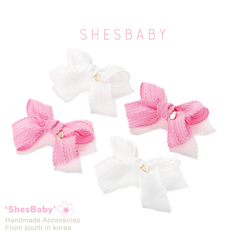 韩国手工清新洋气百搭儿童宝宝韩版甜美马尾头饰蝴蝶结碎发夹子