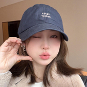 加宽帽檐遮颧骨棒球帽鸭舌帽刺绣帽子字母刺绣潮流夏季 女 ins时尚