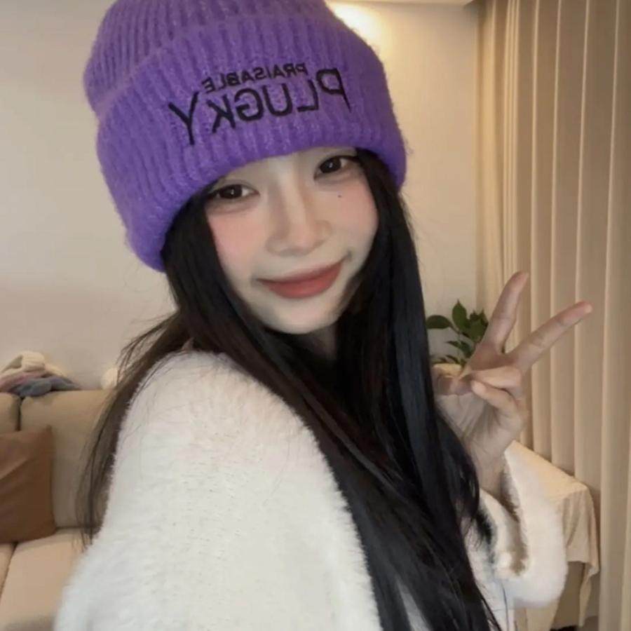 护耳毛线帽子女冬季保暖包头帽大头围显脸小百搭宽松针织堆堆帽潮