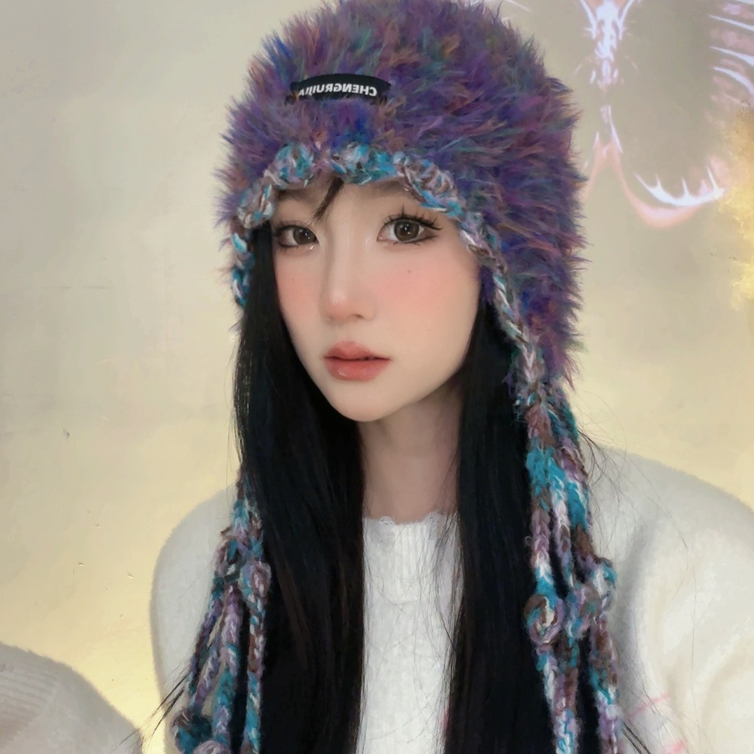 冬季保暖手工流苏毛绒雷锋帽