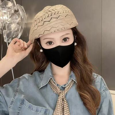 春夏透气镂空显脸小复古前进帽女
