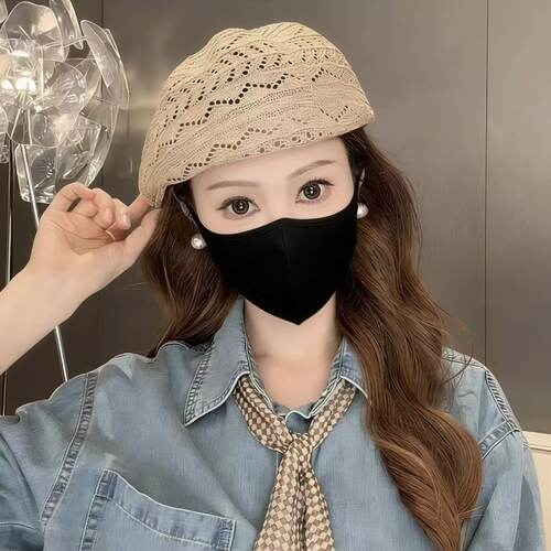 春夏透气镂空显脸小复古前进帽女