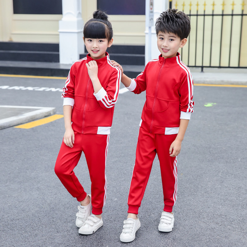 幼儿园园服春秋装红色小学生校服校服/园服
