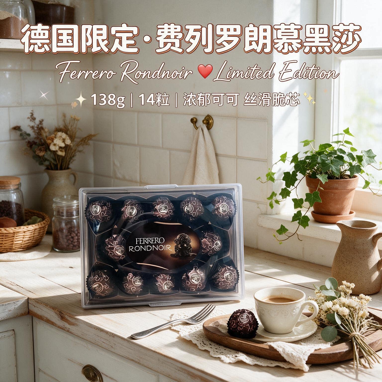 费列罗黑莎朗慕RONDNOIR黑巧克力