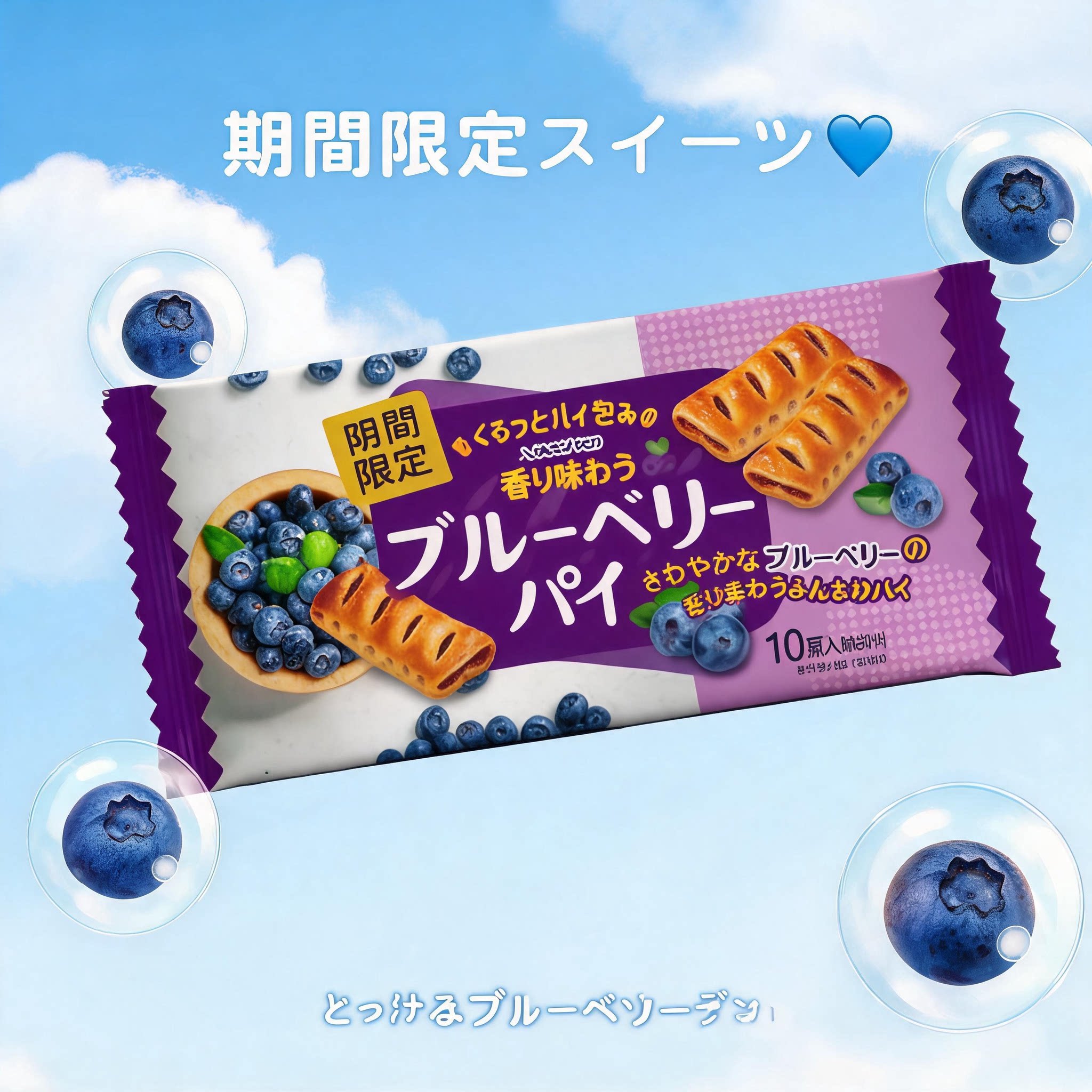 日本进口三立SANRITSU夹心蓝莓派限定款糕点饼干零食品饱腹办公