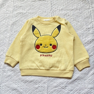 日单尾货110-130男童春秋卫衣上衣套头提花纯棉卡通图案