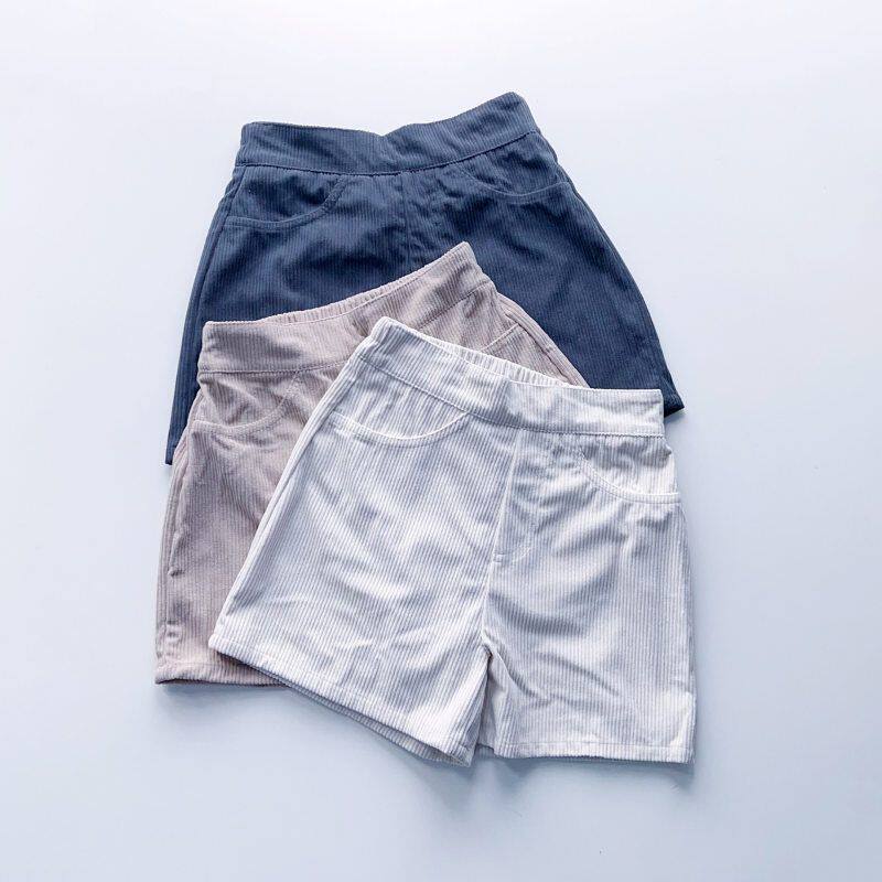 清仓韩单尾货140-160女孩灯芯绒短裤中大童秋季外穿裤子