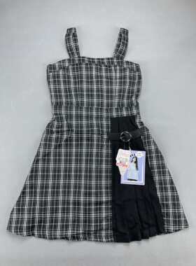 外贸童装日单原单尾货大童女童夏装新款连衣裙145-165cm码