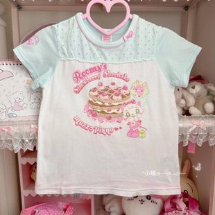 夏季 上衣 mp日系童趣可爱甜美卡通软妹T恤古着少女儿服短袖 短款