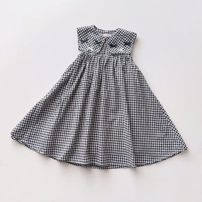 日单尾货PM女童 80-130纯棉无袖连衣裙假领蝴蝶结甜美百搭