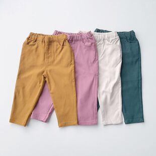 日本PM童装80-130男女孩秋季人造丝弹力外穿长裤婴儿中小童裤子