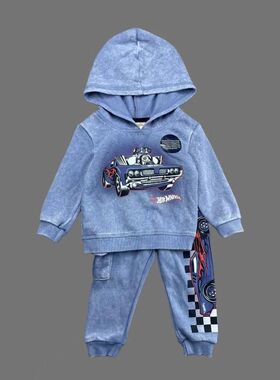 Original HotWheels原单宝宝两件套童装套装连帽卫衣baby 2pc set