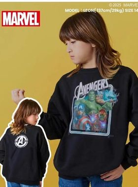 25冬中性卡通印花棉mic迪士宽松版复仇者联盟avengers毛圈卫衣