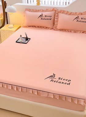 A类纯棉花边床笠罩单件2025全包床罩席梦思床垫保护罩全棉床单套