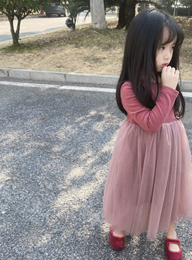 2026春秋女童连衣裙儿童澳绒柔软亲肤长袖蓬蓬纱裙 公主连衣裙子