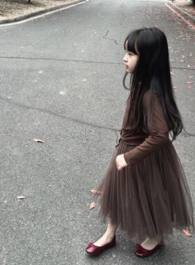 2026春秋女童套装 儿童柔软舒适长袖绑带上衣蓬蓬纱裙子半裙套装