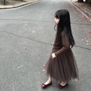 2026春秋女童套装 儿童柔软舒适长袖绑带上衣蓬蓬纱裙子半裙套装