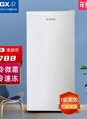 星星外贸148升家用迷你立式冰柜节能单温抽屉式侧开门冷冻母乳储