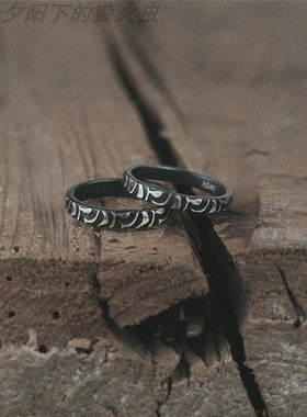 纯银戒指原创唐草纹设计对戒礼物