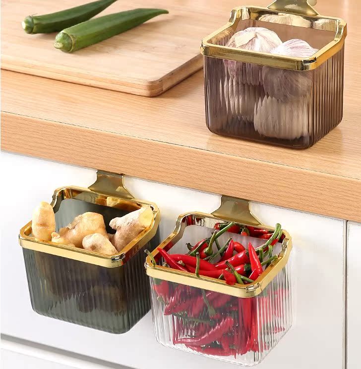 葱姜蒜调料收纳盒神器挂墙门挂式厨房生姜大蒜筐调料篮柜门置物架属于什么档次？