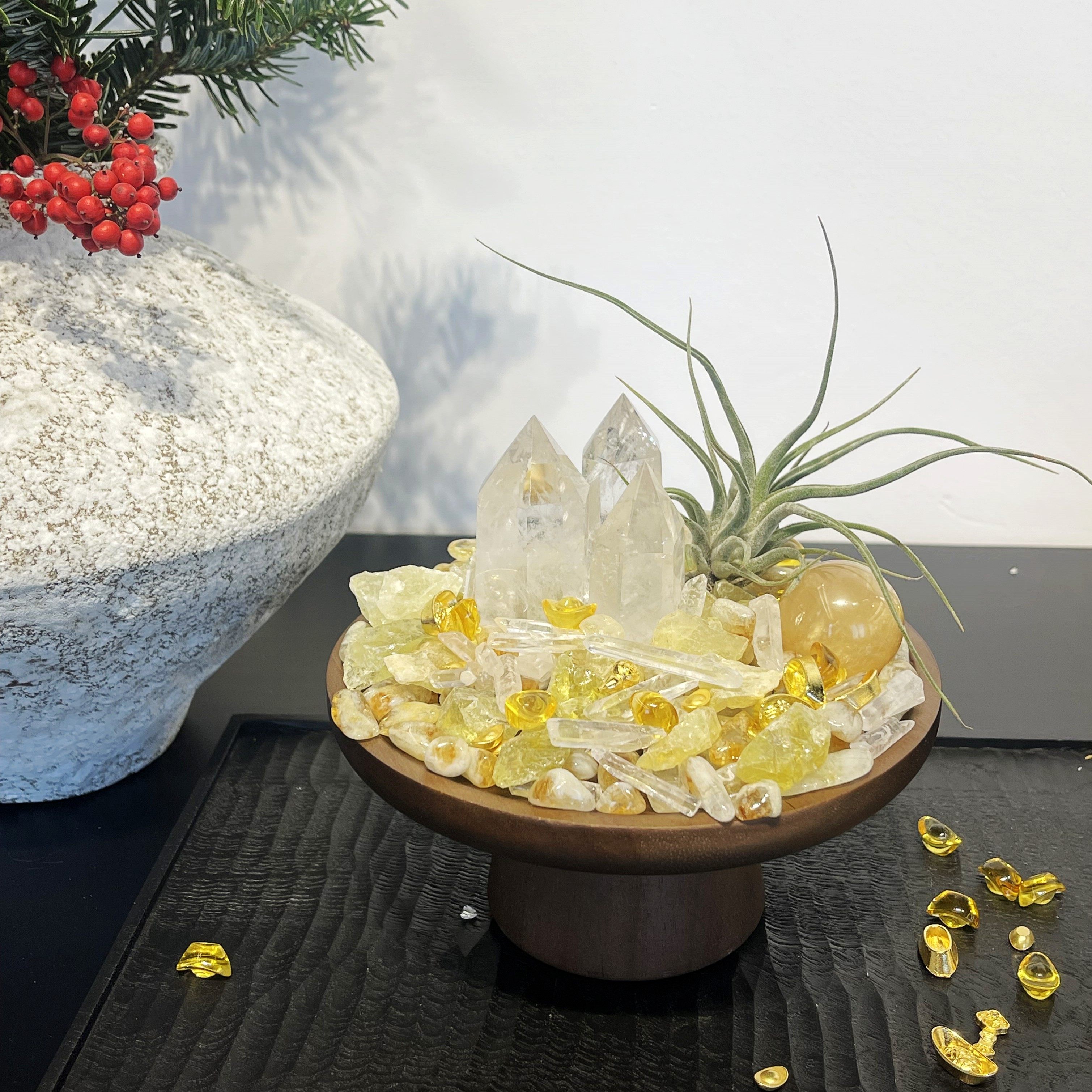 天然白水晶玄关摆件乔迁新房礼物水晶盆栽轻奢高级感净化桌面装饰,家居饰品,桌面摆件,淘宝优惠券,粉丝福利购,淘宝优惠卷