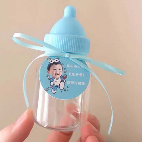 小红书派对宝宝满月出生百天百日宴产假小奶瓶喜糖盒伴手礼甜品台