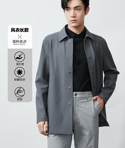 23QFY1021Y  1023Y利家男装年秋冬季加绒中长款风衣外套1399
