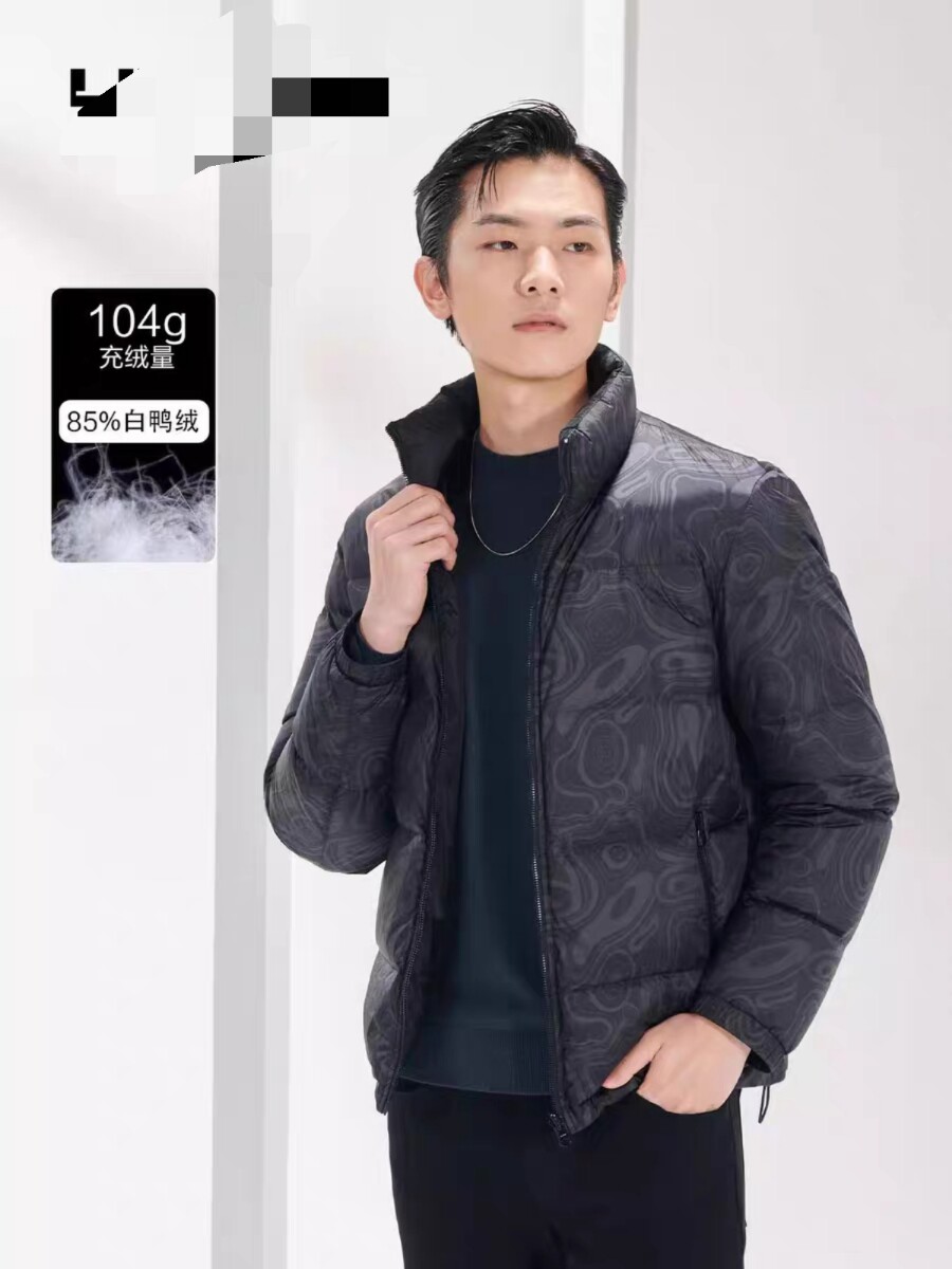 22DRF0111A双面穿利家新款羽绒服男冬商务休闲黑灰色男士保暖外套