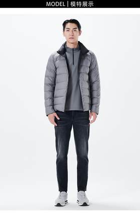 23DBR0012Y 0011Y利家冬季男士短立领轻薄双面羽绒服保暖防寒外套