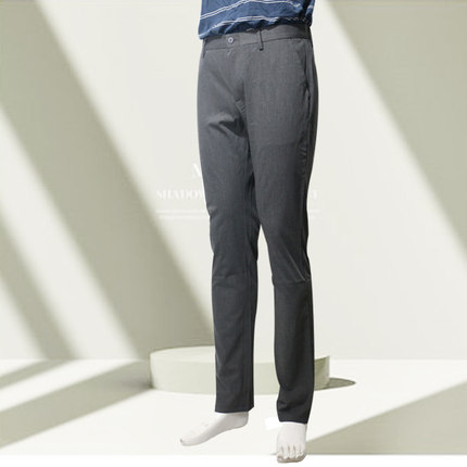 S0CXK00603新款休闲商务男装春夏款品牌灰色休闲裤长裤修身中腰