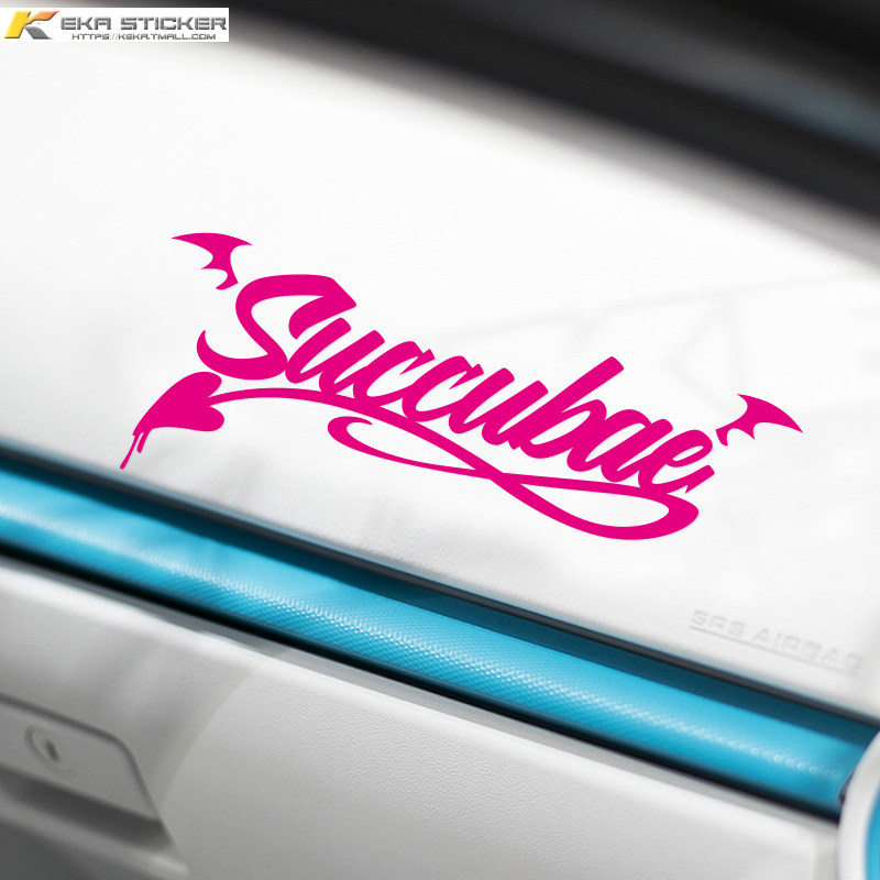 小恶魔女妖个性英文汽车电动车贴纸车身三角窗装饰车贴摩托车贴纸