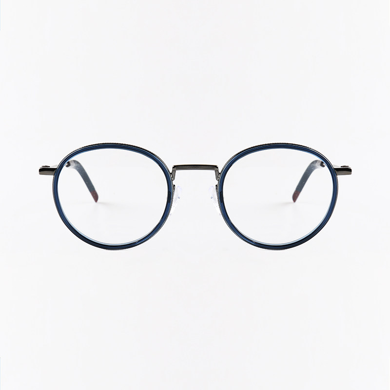 出口美国组合结构复古文艺椭圆框近视眼镜架男简约质感眼镜框女2