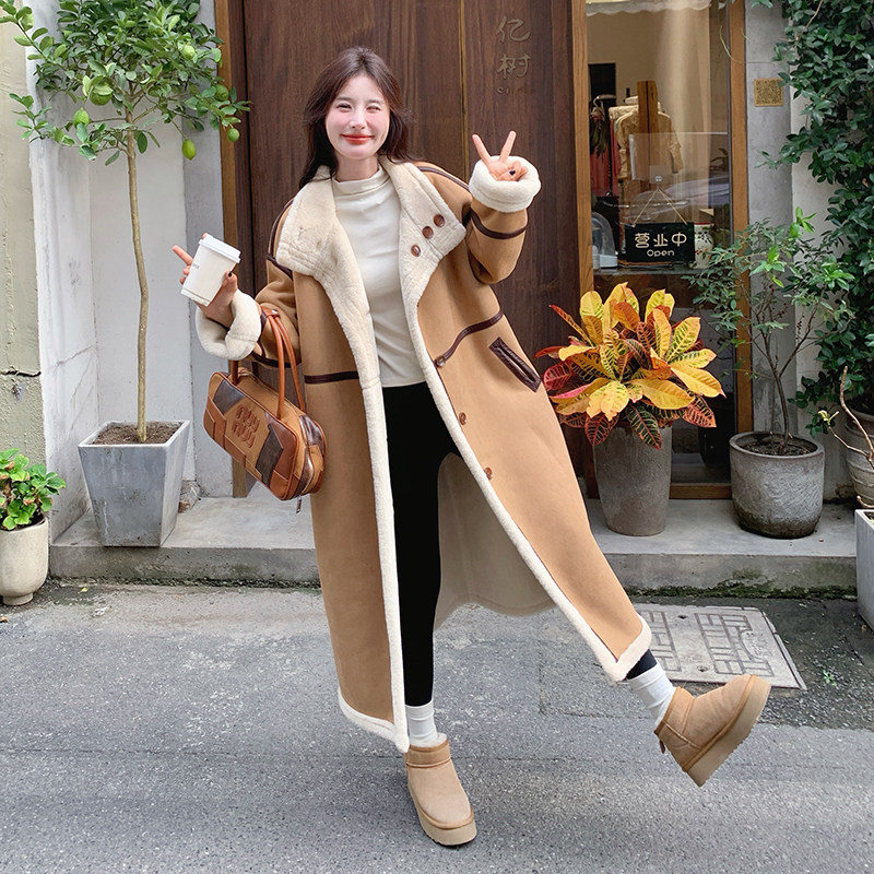 现货！羊羔毛长外套289-6893-P225k328,女装毛呢外套,浙宝289