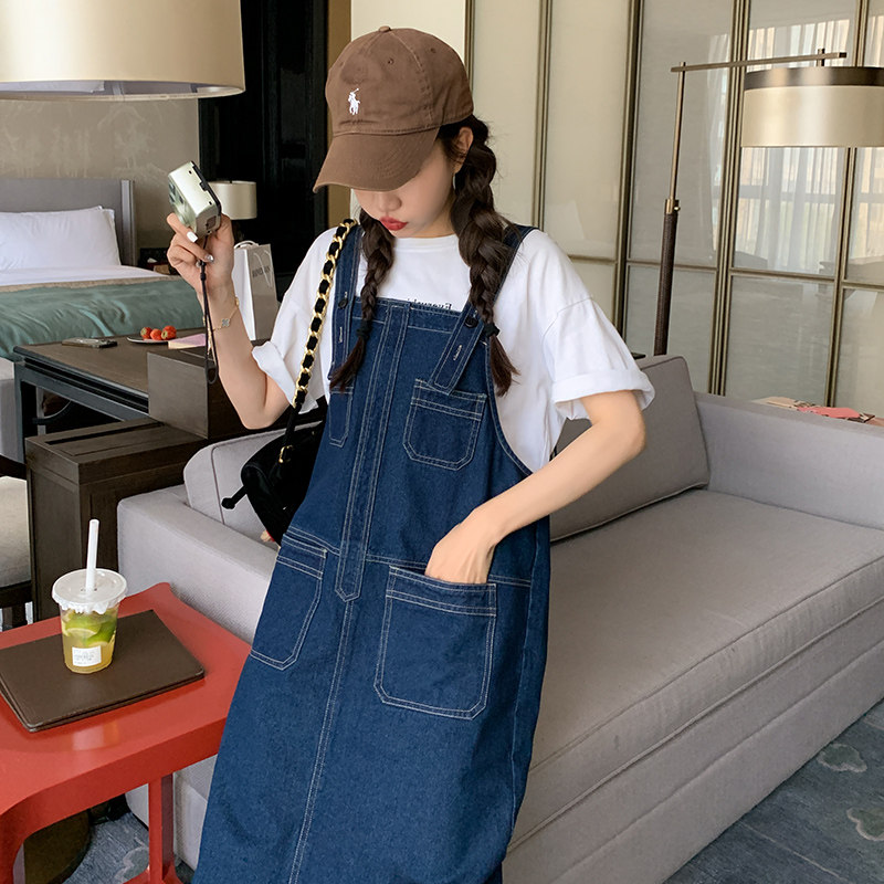 【现货】明线多口袋牛仔背带裙289-2257-P125控178,女装连衣裙,浙宝289
