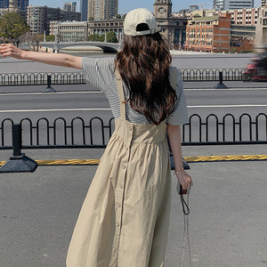 【现货】条纹背带裙两件套289-2260-P145控198图片