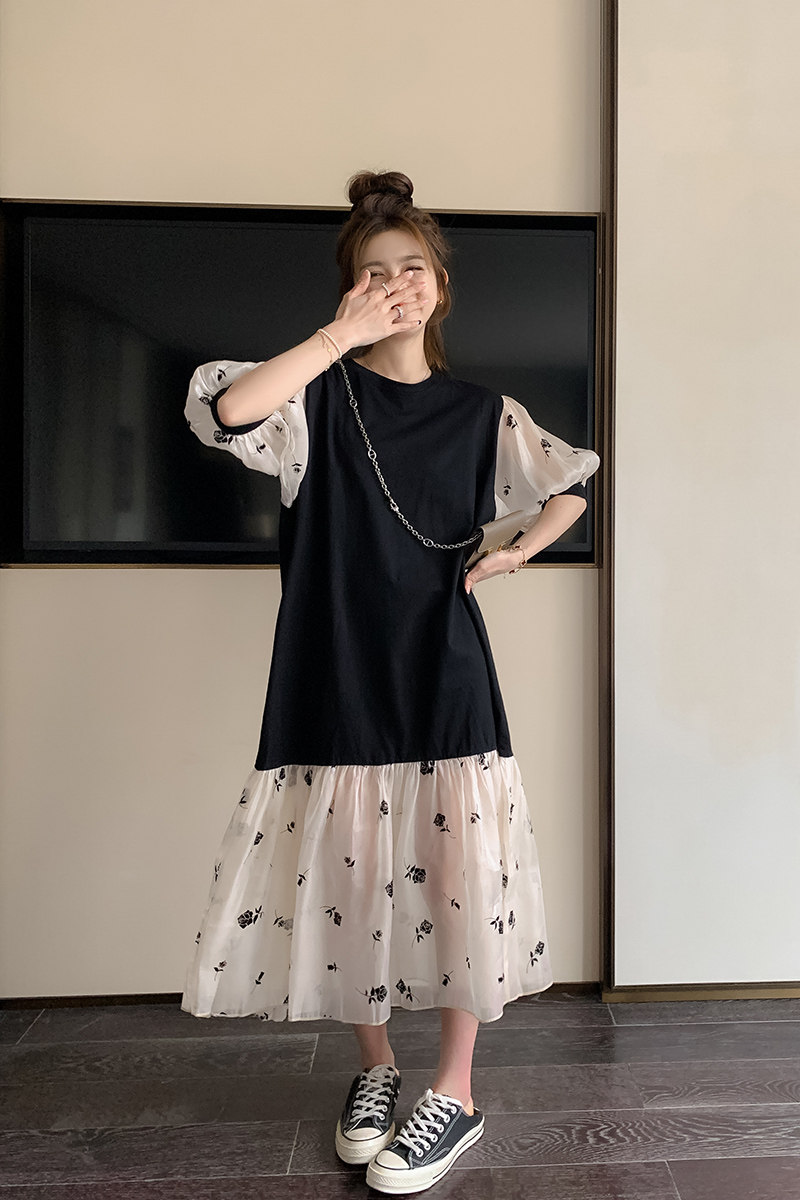 现货！碎花拼接连衣裙289-2261-P125控178,女装连衣裙,浙宝289