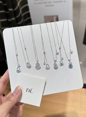 胖东来正品 满钻葫芦银锁骨链 轻奢精致百搭送女友情人节礼物