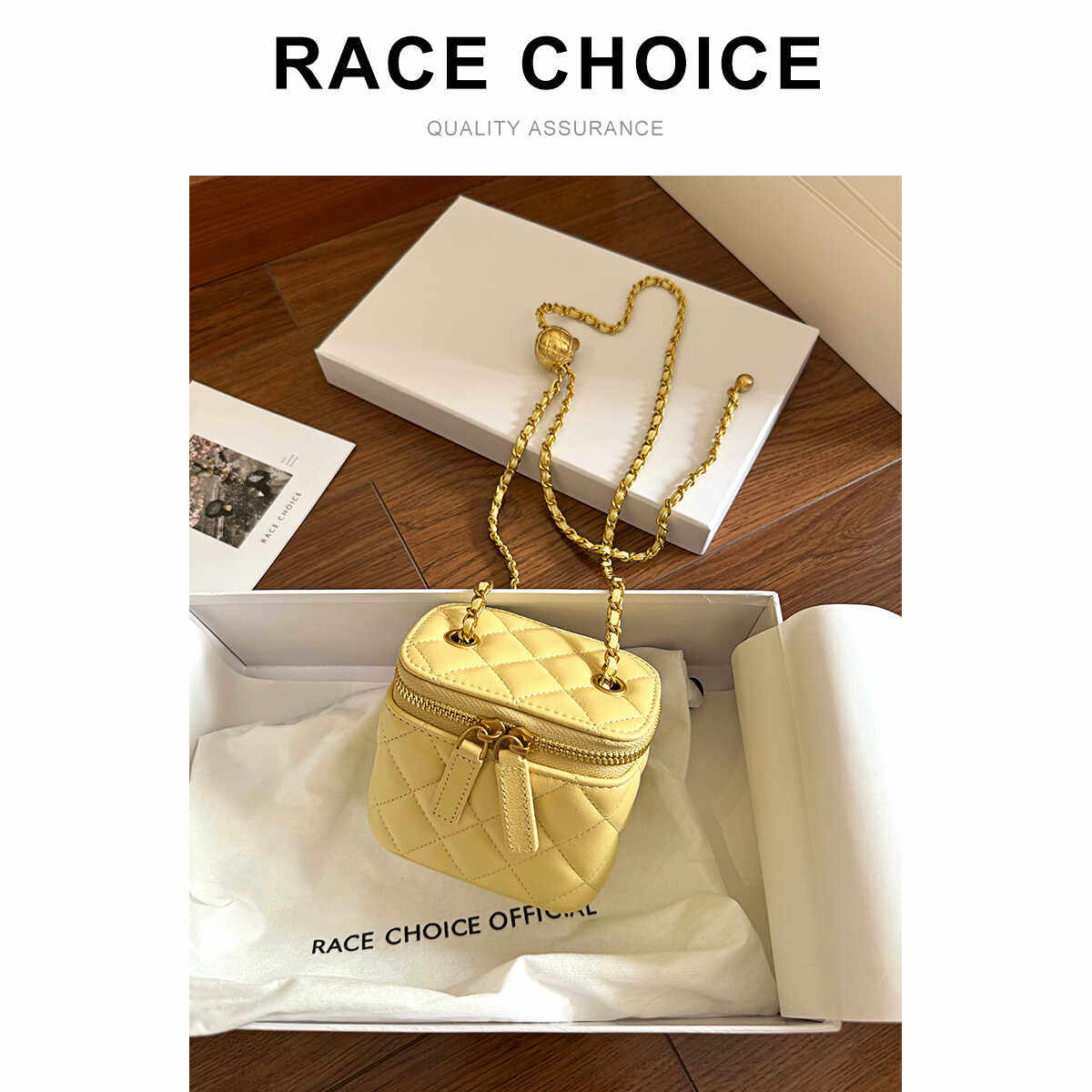 【不睡觉商店】迷你小废包黄色斜挎链条包小香风金球盒子包口红包