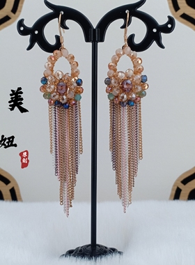 波西米亚复古民族风欧美流苏耳环手工饰品显脸瘦耳饰夸张长款耳坠