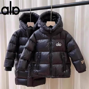 奥莱官方白鸭绒短款儿童加厚男童女童装中大童中长款黑金羽绒服
