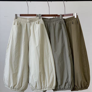 长裤 胖mm慵懒高腰阔腿束脚灯笼棉裤 宽松大码 几布见川825604冬韩版