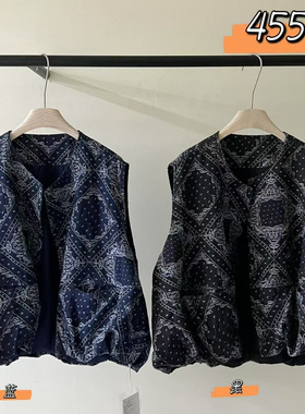 WE女装45580秋季新款韩版宽松大码胖mm休闲复古慵懒印花叠穿马甲