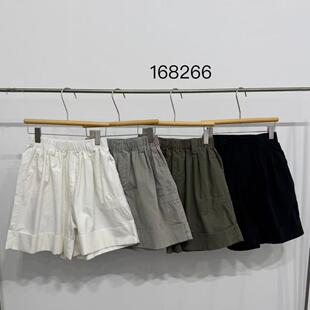 非本168266春新款松紧高腰韩版宽松大码胖mm休闲阔腿卷边五分短裤